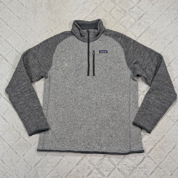 Patagonia Jacket Mens XL Gray Forge Nickel Better Sweater ¼ Zip Fleece Logo - Picture 1 of 9